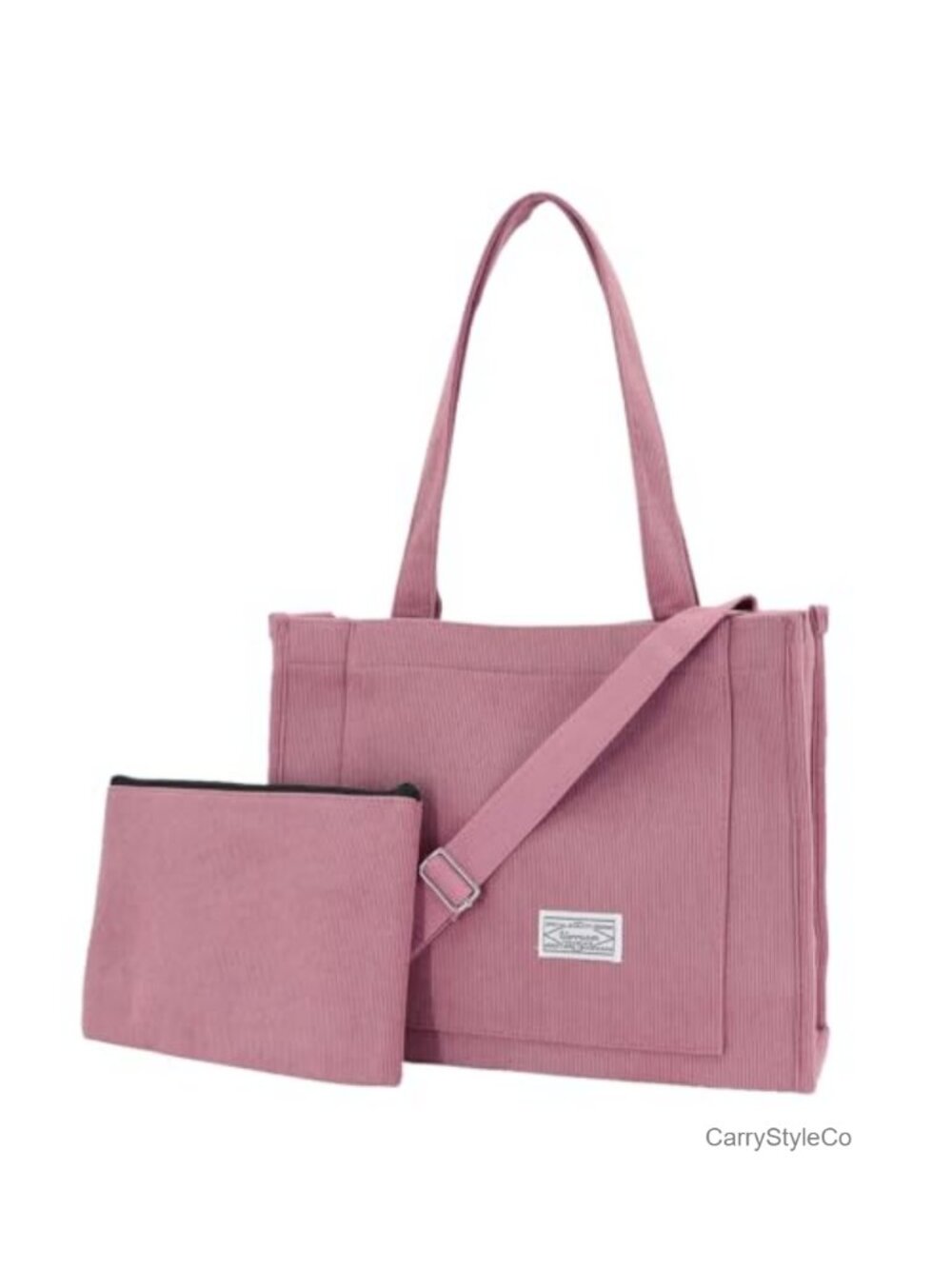 Corduroy Tote Bag for Women Shoulder Purse Work College Crossbody